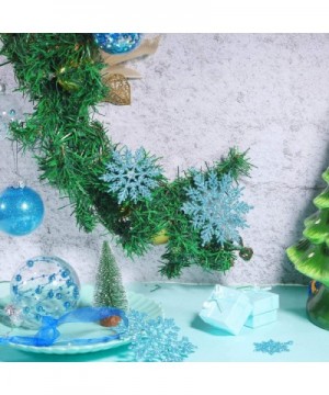 Plastic Christmas Glitter Snowflake Ornaments Christmas Tree Decorations- 4-inch- Set of 36 (Babyblue) - Babyblue - CG1947OZD...