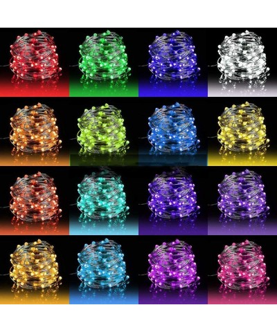 LED Fairy Lights 33ft 100 LEDs Battery Operated String Lights Waterproof Multi Color Changing- Firefly Lights with Remote Con...