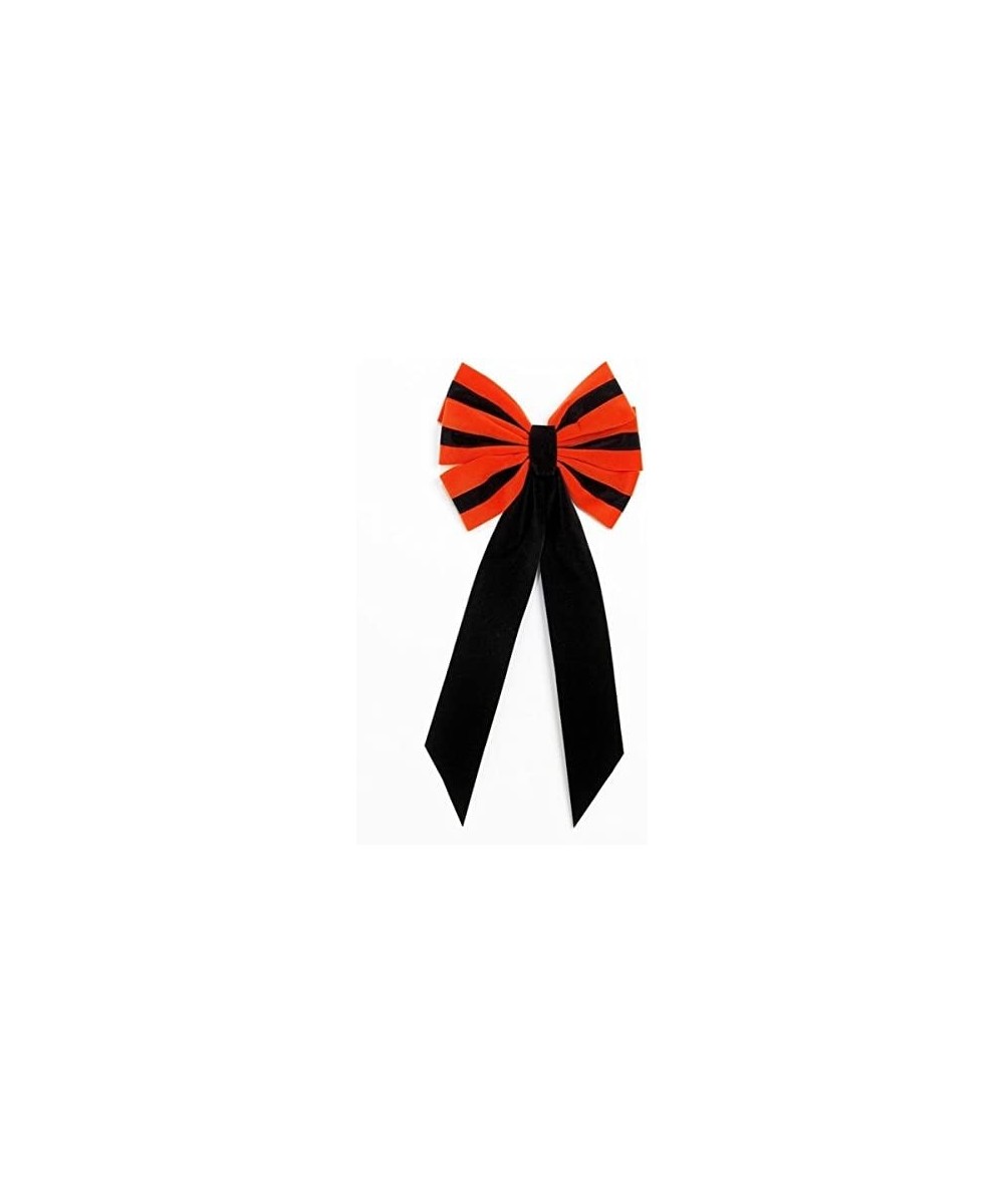 2-Pack! Outdoor Halloween Bow. American Made Hand Tied and Weather Resistant Large 6 Loop Black and Orange Halloween Bow. (Or...