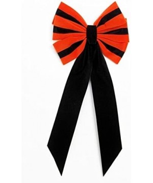 2-Pack! Outdoor Halloween Bow. American Made Hand Tied and Weather Resistant Large 6 Loop Black and Orange Halloween Bow. (Or...