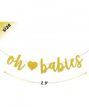 Oh Babies Cake Topper Oh Babies Banner Pre-Strung for Twins Baby Shower Gender Reveal Party Decorations (Banner N' Topper) - ...