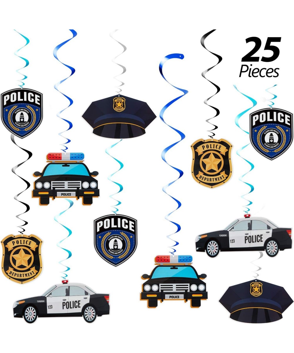 25 Pieces Police Party Hanging Swirls Police Party Supplies Birthday Party Decor Graduation Party Decor Hanging Decor Spirals...