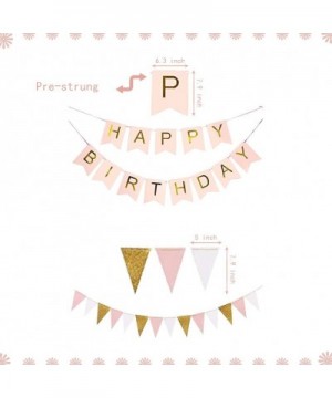 PRATYUS Pink Birthday Decorations Kit for Girls Women- Rose Gold Party Supplies Set With Happy Birthday Banner- Triangle Bunt...
