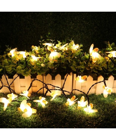 Solar Honeybee String Lights 30LED Outdoor Waterproof Simulation Cute Bee Shape Fairy String Light Decor for Garden Patio Xma...