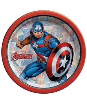 Captain America Birthday Party Supplies Bundle Including Plates- Napkins- Utensils- and Bonus Printed Ribbon - CZ19ILOERY9 $1...