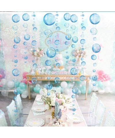 Blue Transparent Bubble Garlands for Party Decorations Hanging Floating Bubbles Cutout Streamer Background for Mermaid Under ...