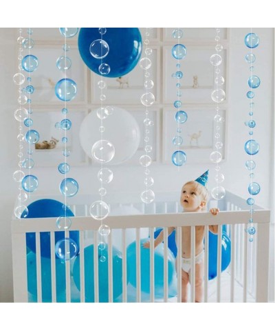 Blue Transparent Bubble Garlands for Party Decorations Hanging Floating Bubbles Cutout Streamer Background for Mermaid Under ...