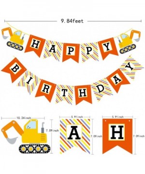 Construction Birthday Party Supplies-2 Construction Birthday Banners with 9-Pack Balloons- Truck Excavator Party Decoration f...