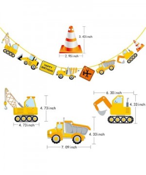 Construction Birthday Party Supplies-2 Construction Birthday Banners with 9-Pack Balloons- Truck Excavator Party Decoration f...