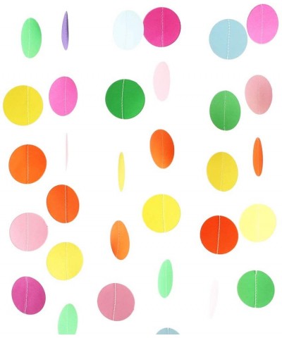 13FT 5 PCS APER Circle Dots Garland Rainbow Hanging Banner Birthday Party Backdrop Wedding Baby Shower Room Wall Decorations ...