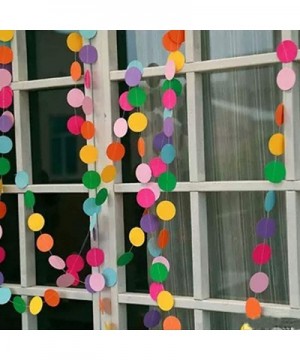 13FT 5 PCS APER Circle Dots Garland Rainbow Hanging Banner Birthday Party Backdrop Wedding Baby Shower Room Wall Decorations ...