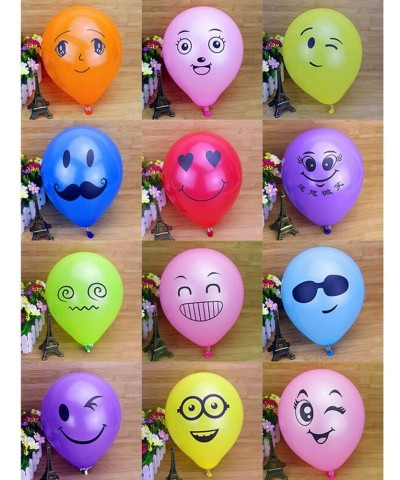 12" Emoticon Face Expression Latex Multicolor Balloons Randomly Send Pack of 100pcs - C612HIETQUR $9.48 Balloons