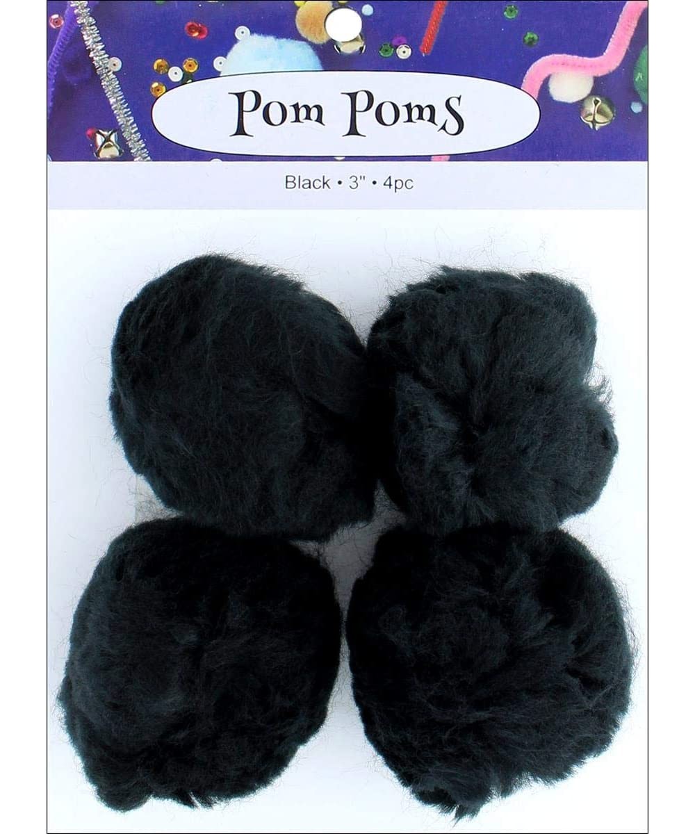 PA Ess Pom Pom 3" Pkg 4pc Black - CF18EQ8UHZ5 $5.47 Tissue Pom Poms