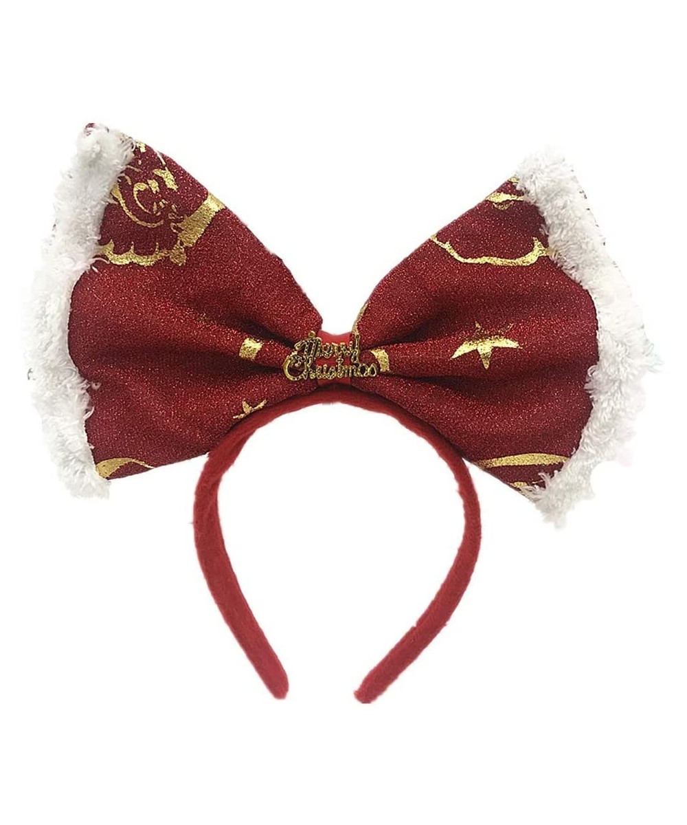 Hair Hoop Xmas Hair Accessory Headwear Colorful Bow Headband Christmas Holiday Party Supplies Gifts (Red J) - Red J - C418ZXD...