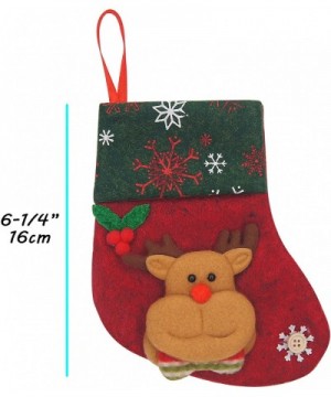 Christmas Mini Stockings- 12 Pcs 6.25 inches Felt with 3D Santa Snowman- Gift Card Silverware Holders- Bulk Treats for Neighb...