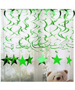 Green Star Hanging Swirl Decorations-Hanging Gold Party Supplies for Graduation Wedding Baby Shower Decorations-Pack of 30 - ...