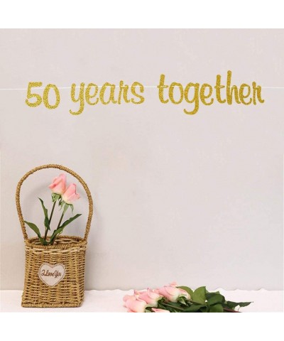 50 Years Together Banner 50th Birthday Party Decor Fifty Anniversary Wedding Party Decorations Sign Gold Glitter - C119G3CKT4...