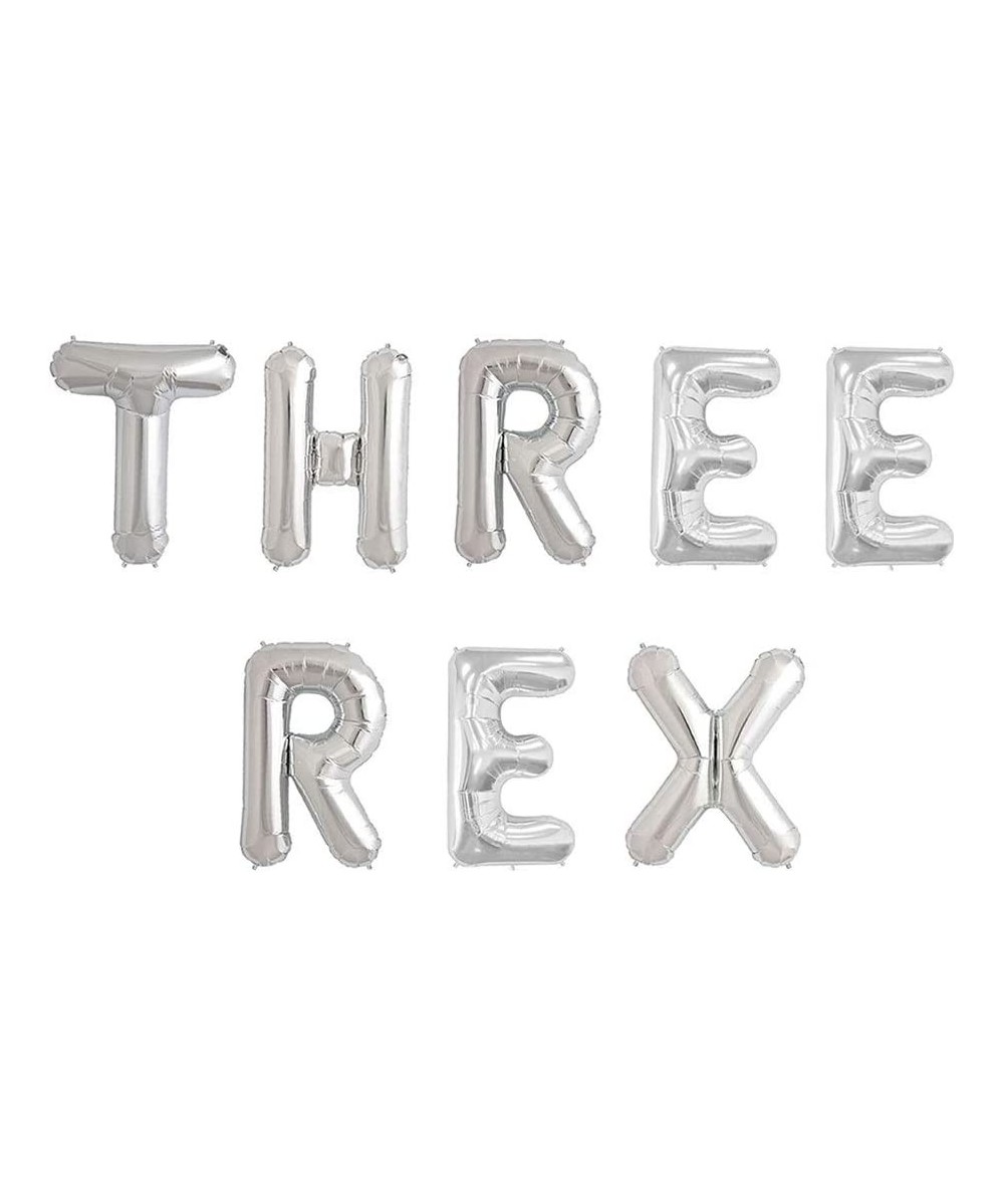 Three Rex 16" Letter Balloons 3 Year Old Birthday Decorations Dinosaur Party Dino Theme Decor 3th Year Old Celebration T 3 Re...