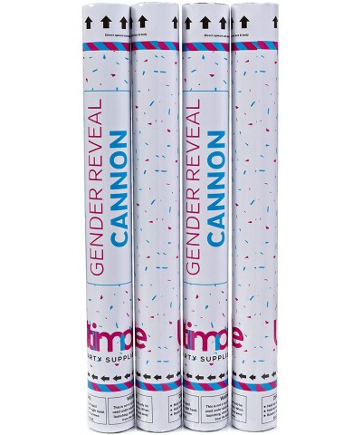 Gender Reveal Confetti and Holi Powder Cannon - 4 Pack - 2 Pink and 2 Blue - 18 Inch Compressed Air Party Popper - Gender Rev...