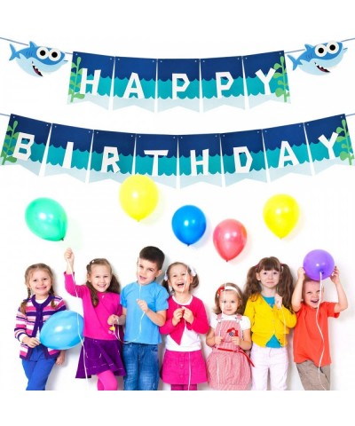 Cute Shark Happy Birthday Banner Party Supplies For Kids and Adults Birthday Party Decorations Party supplies. - CQ18OLH23H6 ...