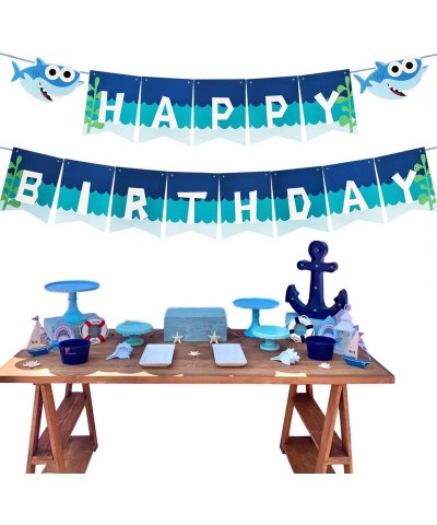 Cute Shark Happy Birthday Banner Party Supplies For Kids and Adults Birthday Party Decorations Party supplies. - CQ18OLH23H6 ...