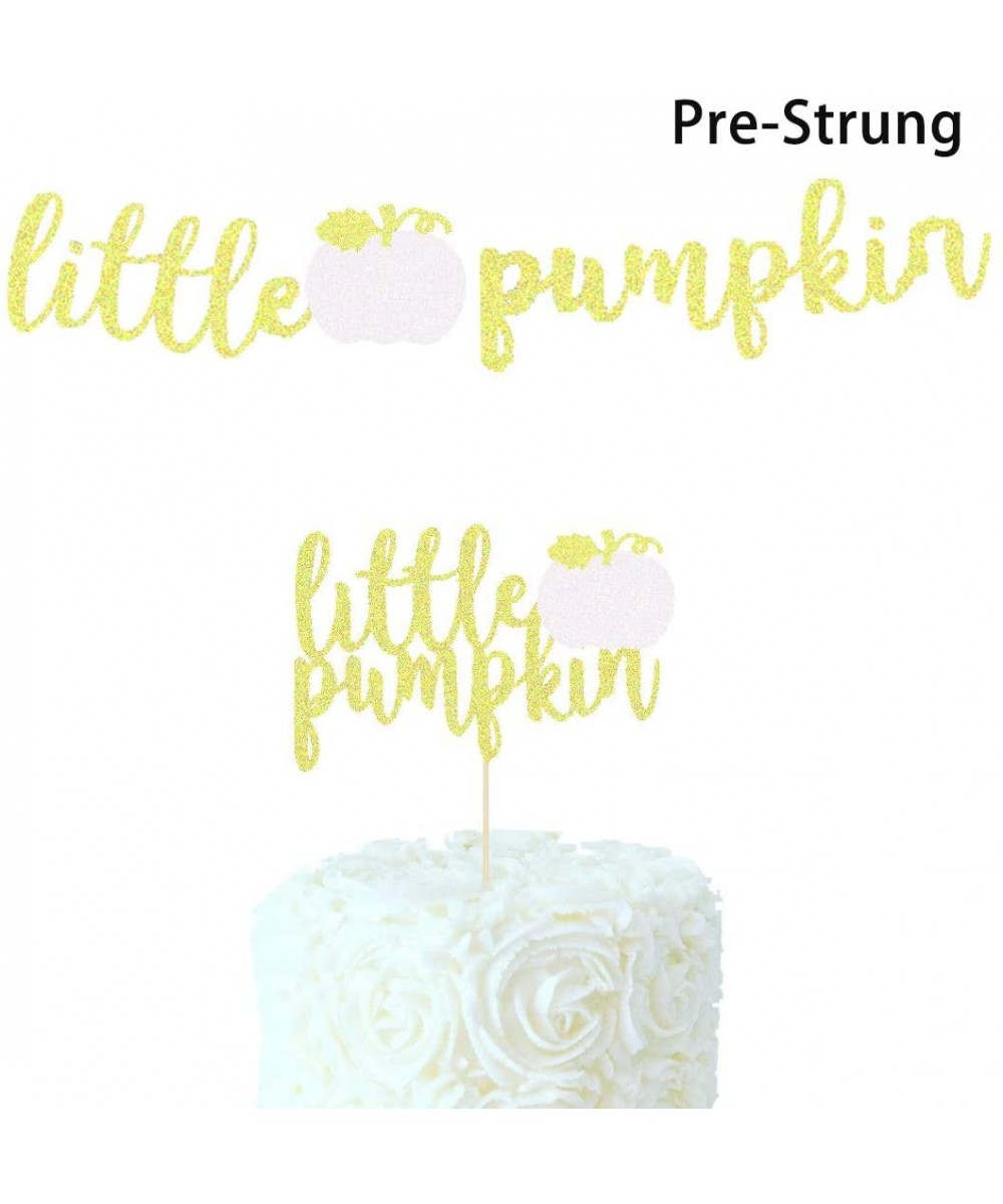 Little Pumpkin Banner Cake Topper Fall Halloween Thanksgiving Baby Shower Birthday Party Decorations Supplies for Boy Girl - ...