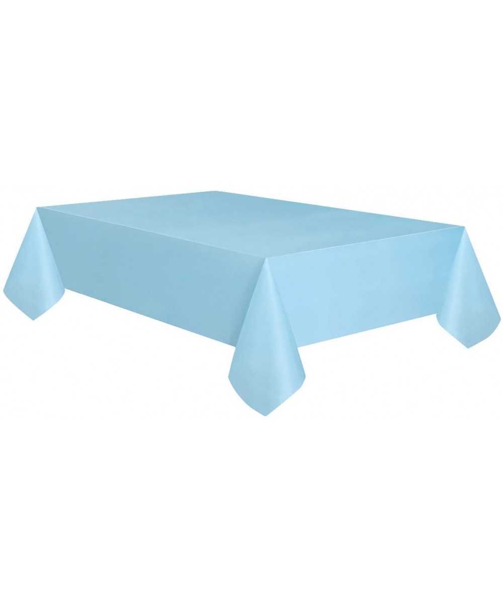 12-Pack Premium Plastic Table Cover Medium Weight Disposable Tablecloth-12PK 54"x108"-Light blue-TC58210 - Light Blue - CT195...