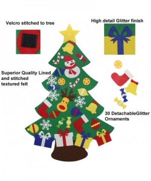 Felt Christmas Tree for Kids - 3Ft DIY Christmas Decorations for Wall Door Hanging-with 30 Detachable Christmas Ornaments-Per...