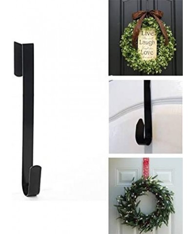 12" Heavy Duty Sterling Metal Coated Wreath Hanger (Black) - Black - CS11QCHW2AH $7.22 Wreath Hangers