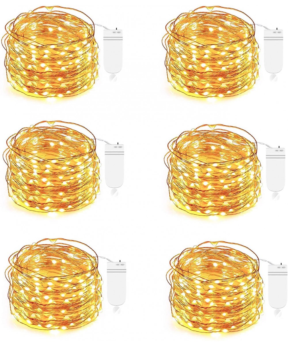 6 Packs 6.6 FT 20 LED Romantic Fairy Lights 2 CR2032 Battery Powered Copper Wire Starry String Lights Firefly Lights for Flow...