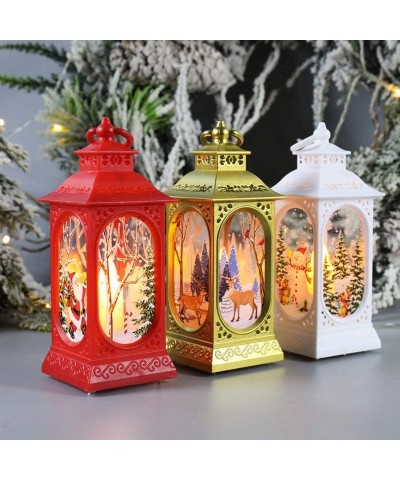 2PCS Christmas Portable Lanterns- Colorful Night Lamp Lights LED Xmas Cute Santa Snowman Christmas Tree Merry Flame Lights Ha...