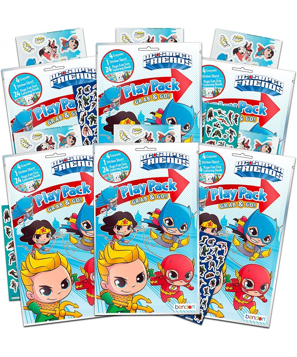 Super Friends Party Favor Packs Super Set ~ Bundle of 6 Superhero Coloring Books with Crayons and Over 450 Stickers (Super Fr...