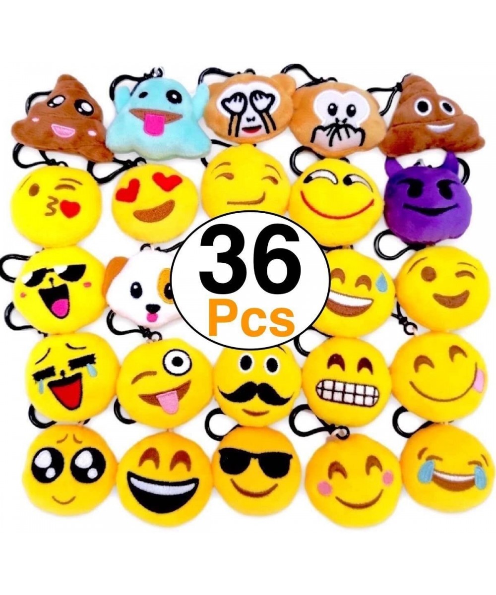 36 Pack Emoji Plush Pillows Mini Keychain Decorations for Birthday Party- Home Decoration- Wall Decor and Party Favor - C017Y...