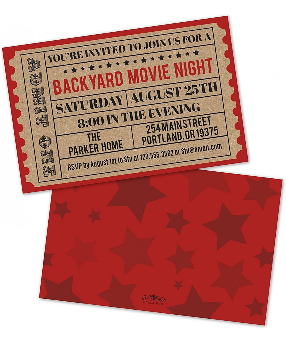Personalized Backyard Movie Night Invitations - CA182STNYSH $8.79 Invitations