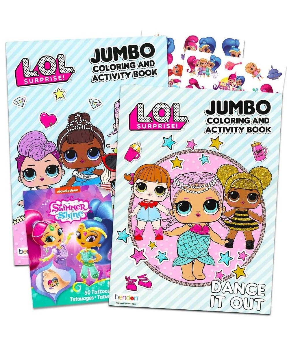 Lol Dolls Coloring Books Party Set - Bundle Includes 2 Lol Dolls Activity Books and Shimmer Temporary Tattoos (Party Supplies...