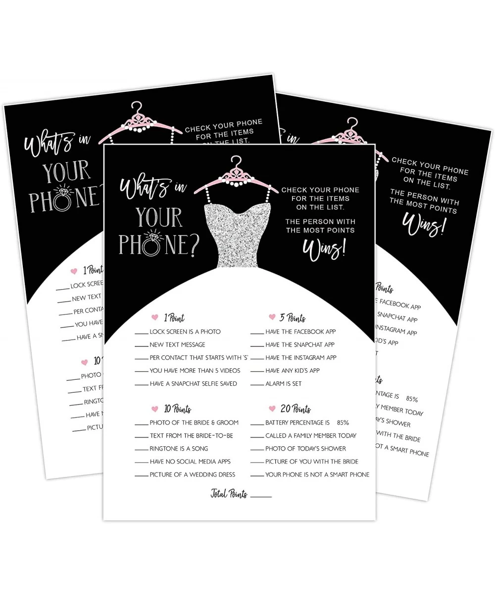 Bridal Shower Games What's In Your Phone- Bachelorette Parties- 50 Game Cards Included - CP1953Y94SN $10.73 Party Games & Act...