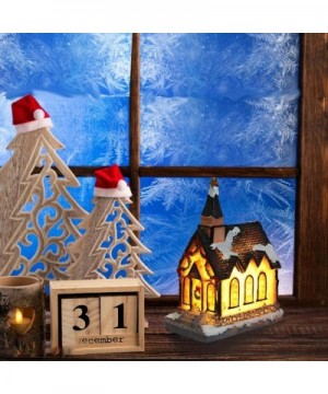 Snow Village Houses Glowing Christmas House Exquisite Luminous Resin Cottage Hut Decor Made of Environmentally Friendly Resin...