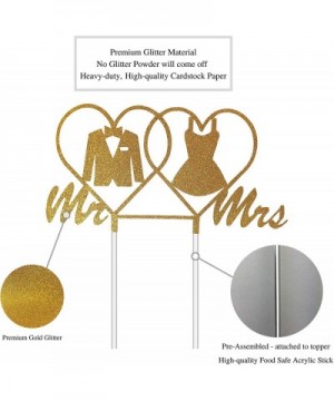 Wedding Cake Topper- Mr and Mrs Cake Topper with Premium Gold Glitter Tuxedo and Dress - CS18S7LO8HL $5.89 Cake & Cupcake Top...