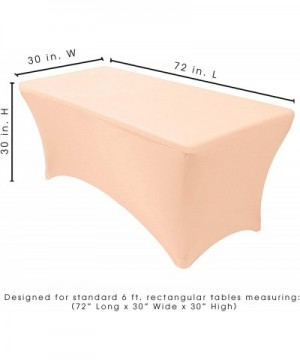 6 ft Rectangular Fitted Spandex Tablecloths Patio Table Cover Stretchable Tablecloth - Peach - Peach - CP18O00H75H $14.78 Tab...