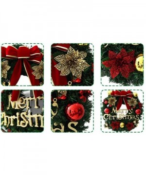 Christmas Wreath Merry Christmas Front Door Fall Decoration Ornament Wall Artificial Pine Garland for Party Décor (3) - 3 - C...