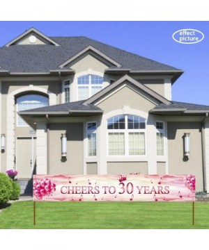 Ushinemi 30th Birthady Decorations 30th Happy Birthday Banner- Cheers to 30 Years Banner for Women Her- Large- Pink and Rose ...