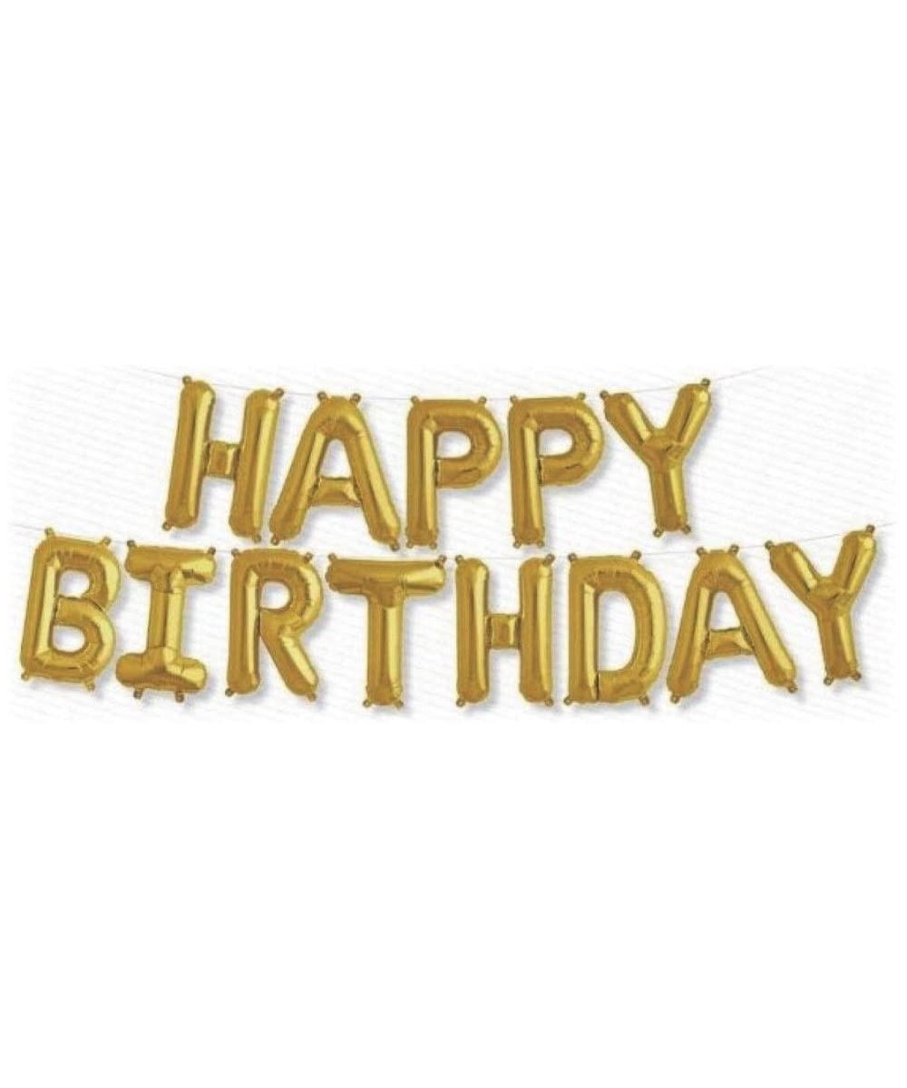 16 Inch Gold Foil Happy Birthday Banner Balloons for Birthday Party - Gold - CB187AATCZ7 $5.32 Balloons