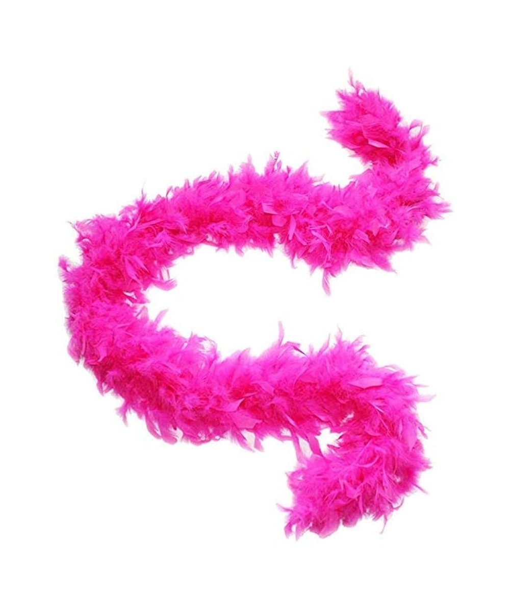 Fluffy Feather Boas- Fashion Fancy Dresses Evening Party Dress Up Scarf Party for Unisex Feather Boas 60cm - Hot Pink - CD18A...