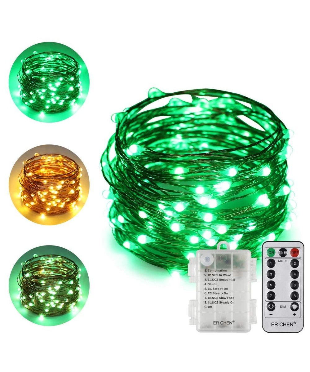 Dual-Color Battery Operated Led String Lights- 33 FT 100 LEDs Color Changing Silvery Copper Wire Dimmable Fairy Lights with R...