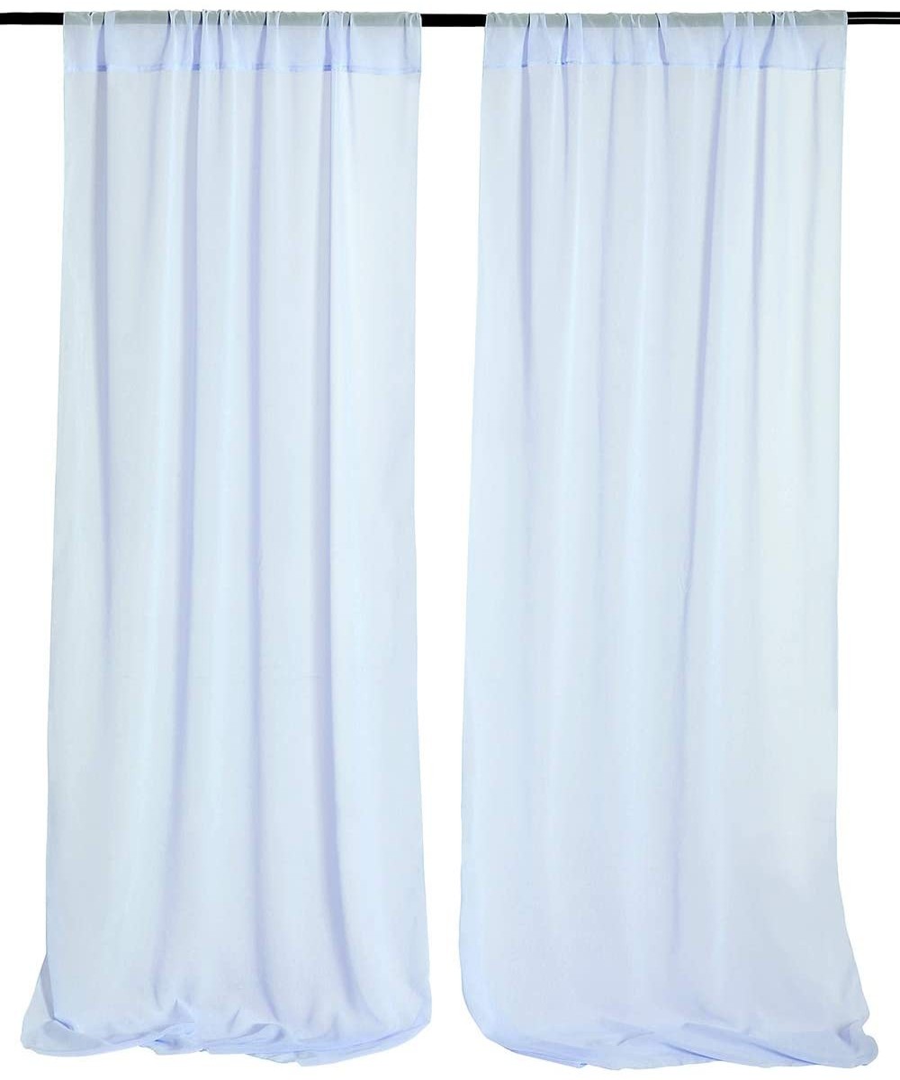 Chiffon Backdrop Curtains 4.8ft x 8ft Baby Blue Sheer Backdrop Drapes Weddings Stage Decoration Birthday Party Photography Ba...