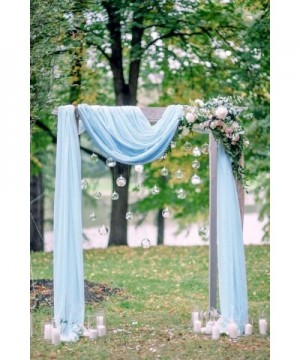 Chiffon Backdrop Curtains 4.8ft x 8ft Baby Blue Sheer Backdrop Drapes Weddings Stage Decoration Birthday Party Photography Ba...