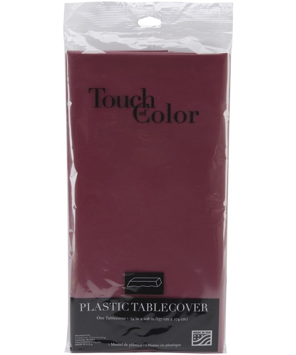 Plastic Tablecover 54"X108"-Burgundy - Burgundy - C01166FU659 $4.75 Tablecovers