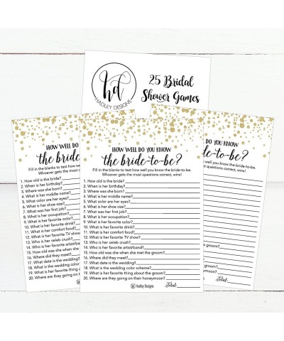 25 Black and Gold How Well Do You Know The Bride Bridal Wedding Shower or Bachelorette Party Game- Who Knows The Best- Does T...