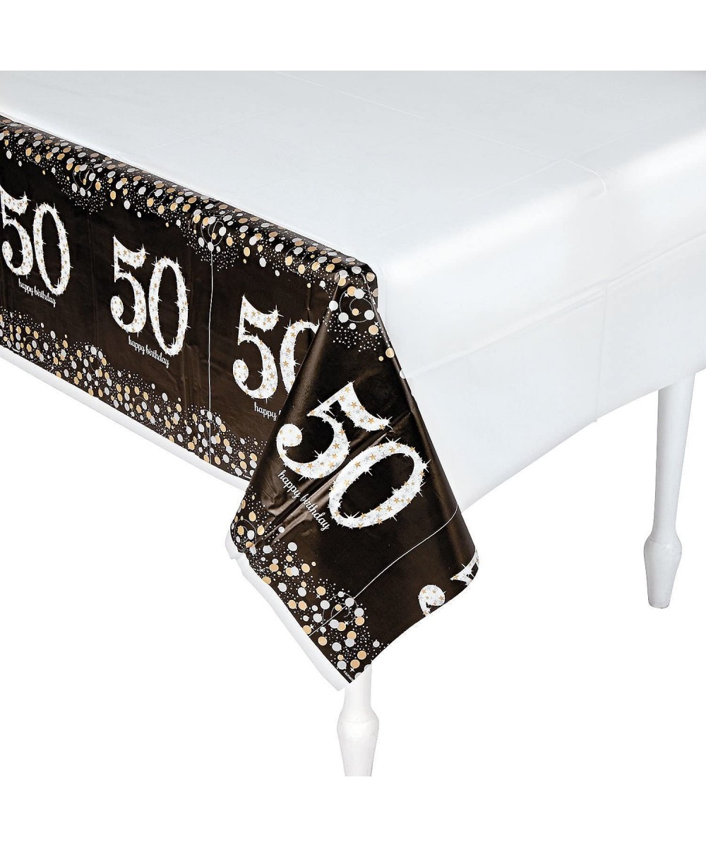 50TH SPARKLING CELEBRATION TABLECOVER - Party Supplies - 1 Piece - CR12NVFK8C4 $11.24 Tablecovers