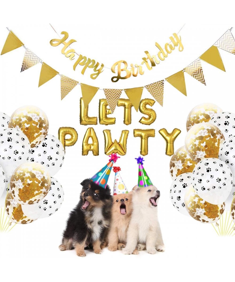 Lets PAWTY Decor for Dog Cat- 23Pcs/Set Party Decor Kits- Balloons Birthday Banners Party Supplies for Dog Cat Pets Supplies ...